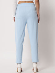Kotty Women Blue Relaxed Straight Fit Easy Wash Trousers