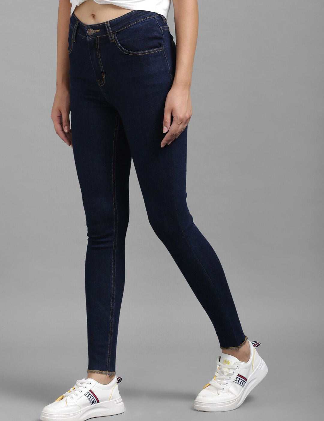 Kotty Women Navy Blue Skinny Fit High-Rise Clean Look Jeans