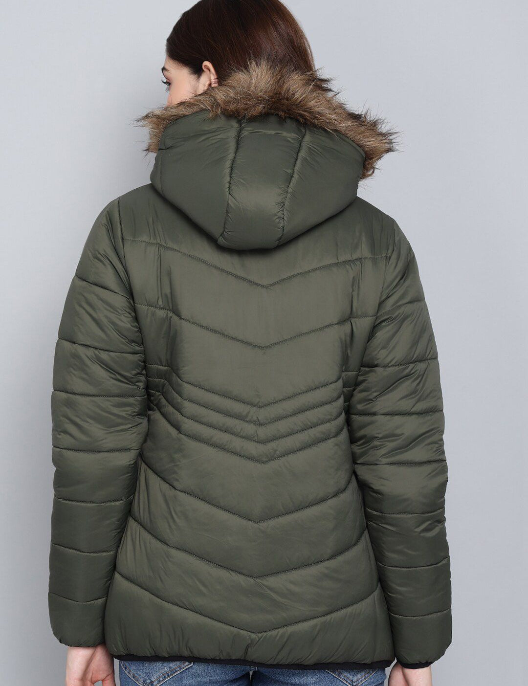 Kotty Women Olive Green Outdoor Puffer Jacket