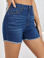 Kotty Women Washed Skinny Fit High-Rise Denim Shorts 