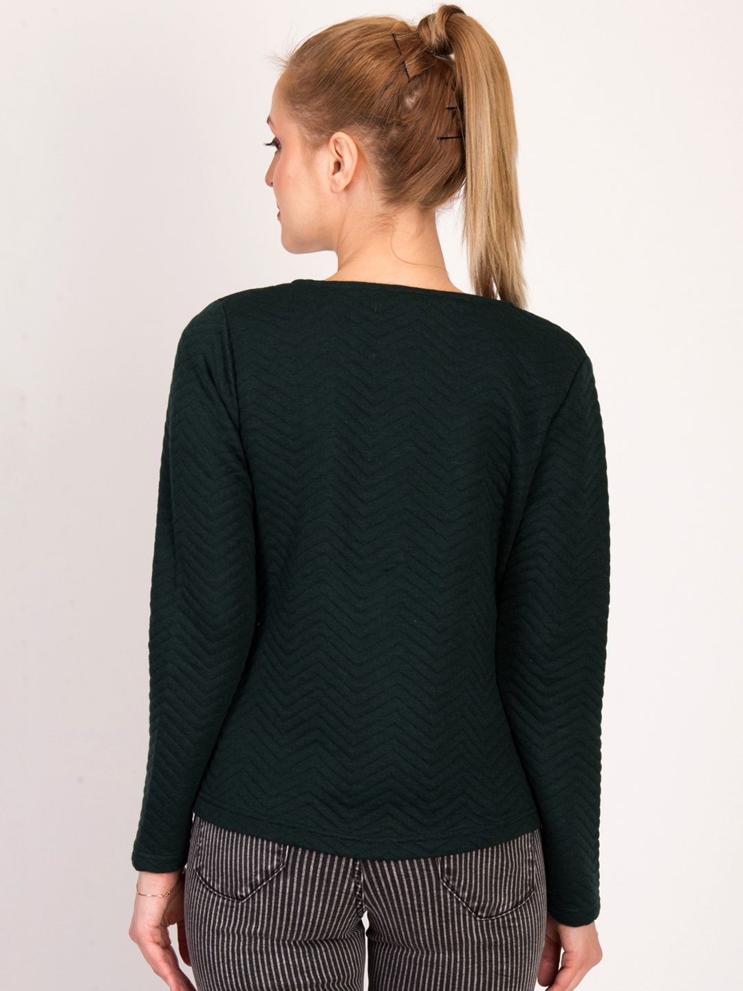 Kotty Women Green Self Design Open Front Jacket