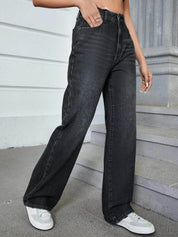 Kotty Women Jean Straight Fit High-Rise Clean Look Light Fade Stretchable Jeans