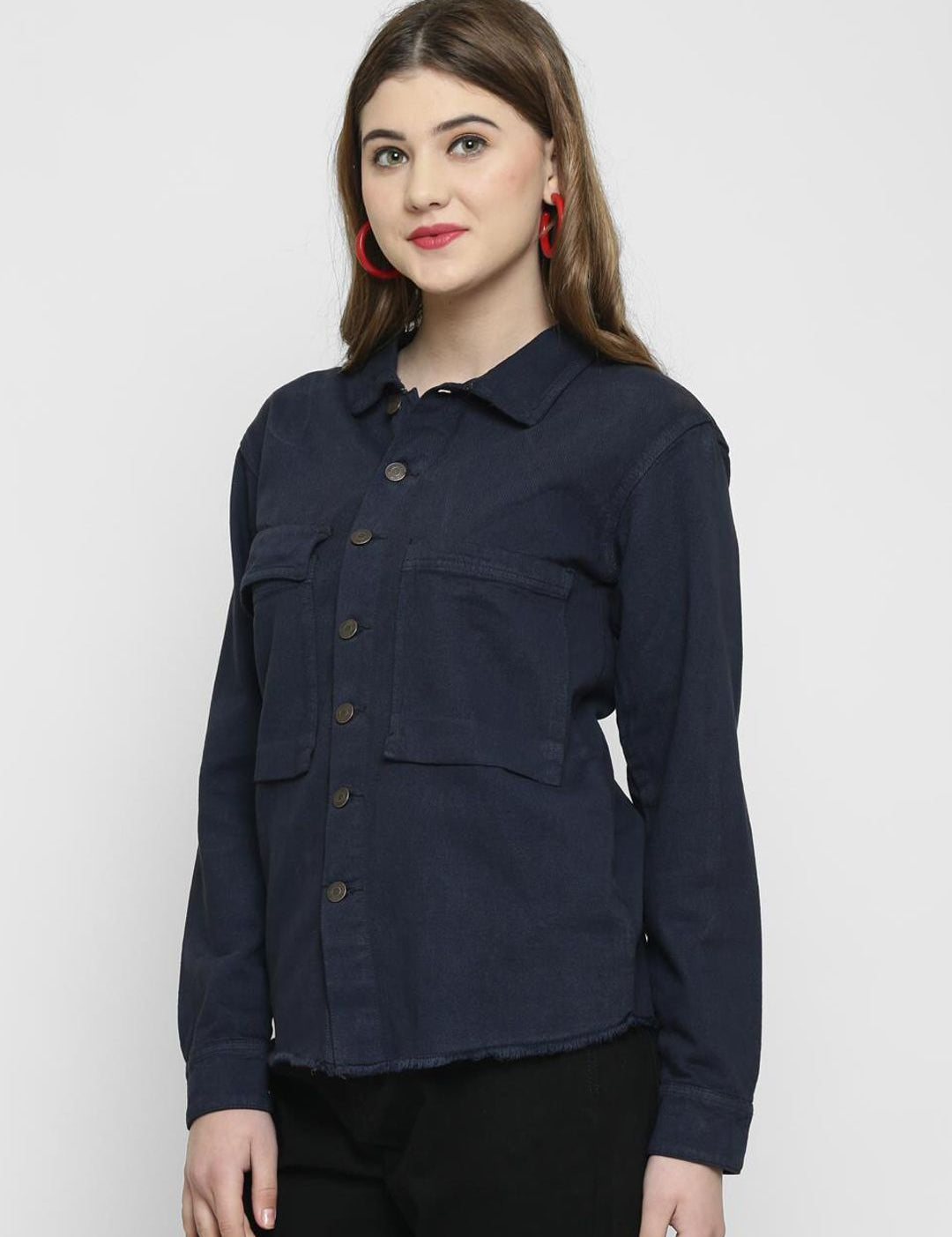 Kotty Women Blue Solid Tailored Jacket