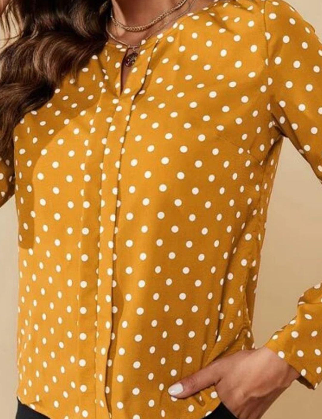 Kotty Polka Dot Print Crepe Top