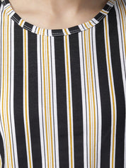 Kotty Women Black & White Striped Night Suit