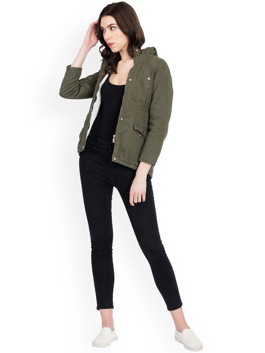 Kotty Women Green Solid Parka