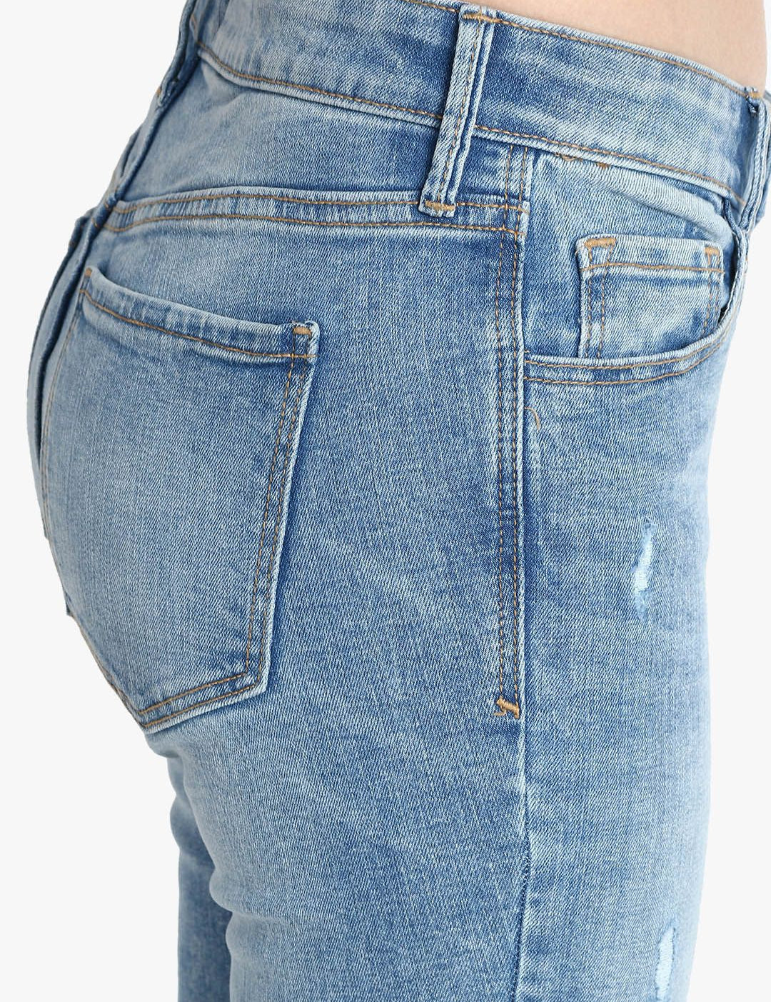 Kotty Women Blue Skinny Fit Mid-Rise Mildly Distressed Jeans