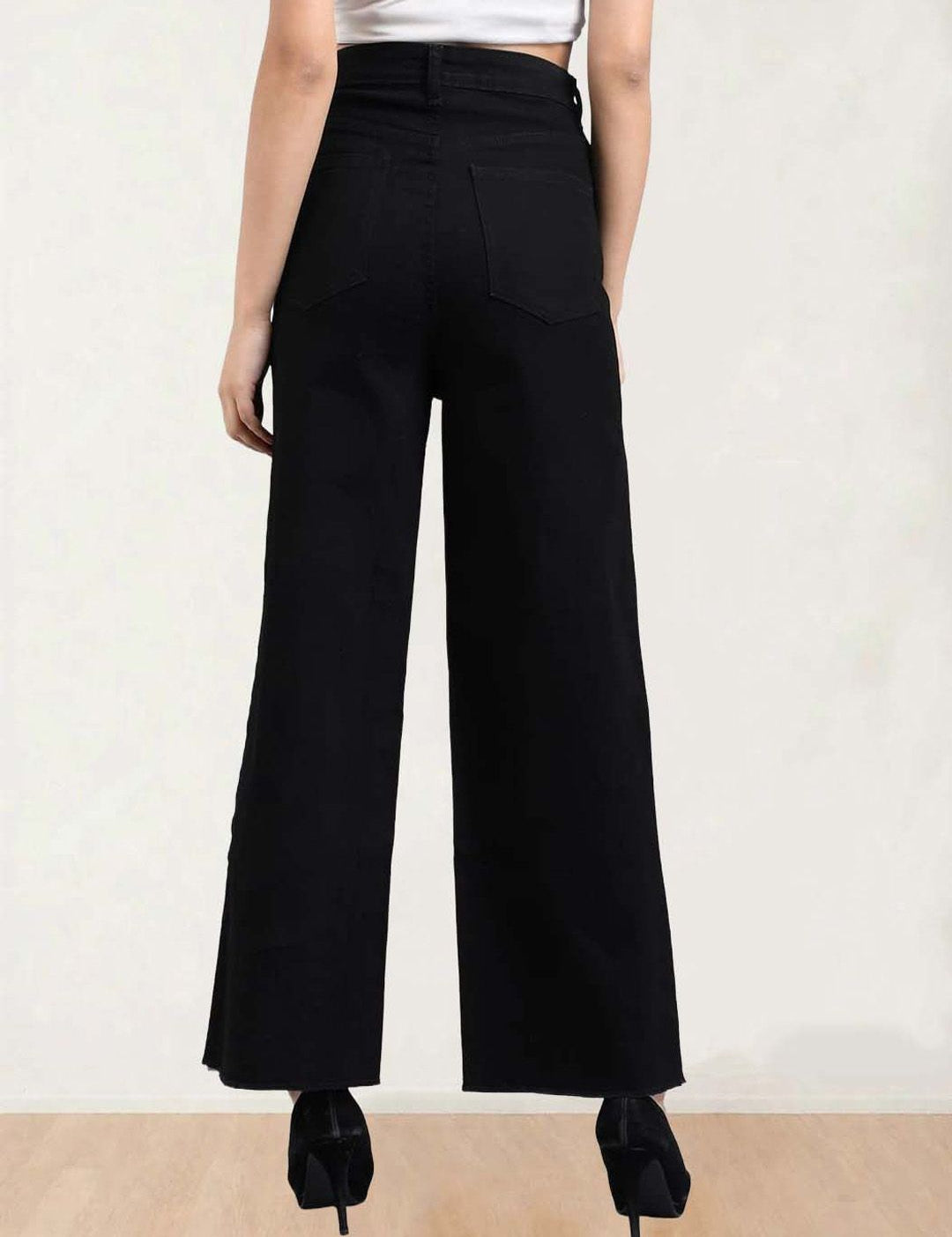 Kotty Women Flared High-Rise Stretchable Cotton Jeans