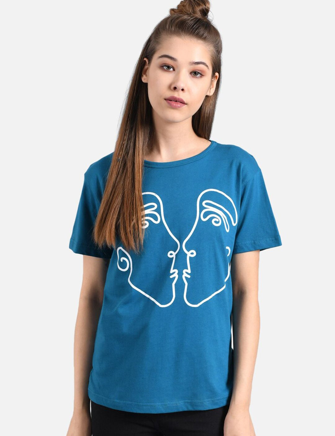 Kotty Women Pack Of 2 Multicoloured Printed Round Neck T-shirts