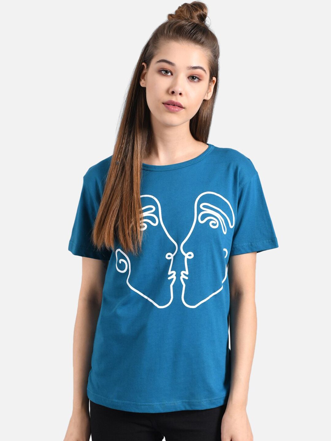 Kotty Women Pack Of 2 Multicoloured Printed Round Neck T-shirts