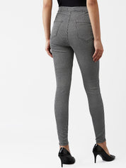 Kotty Women Grey Skinny Fit High-Rise Clean Look Jeans