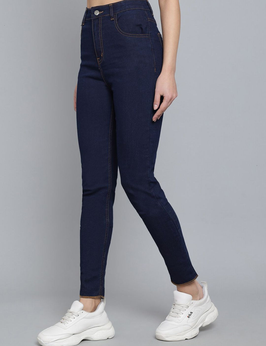 Kotty Women Blue Jean Skinny Fit High-Rise Cropped Jeans