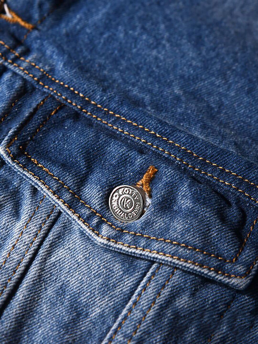 Kotty Spread Collar Long Sleeves Denim Jacket