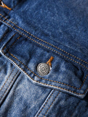 Kotty Spread Collar Long Sleeves Denim Jacket