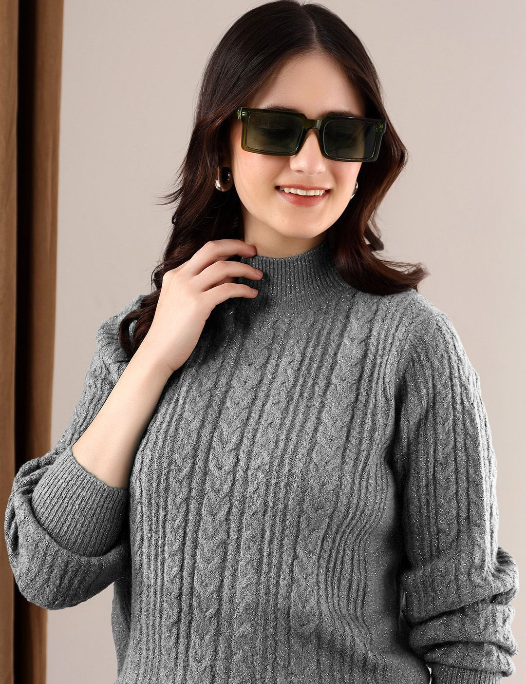 Kotty Women High Neck Pullover Sweater