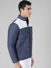 Kotty Men Blue Colourblocked Puffer Jacket