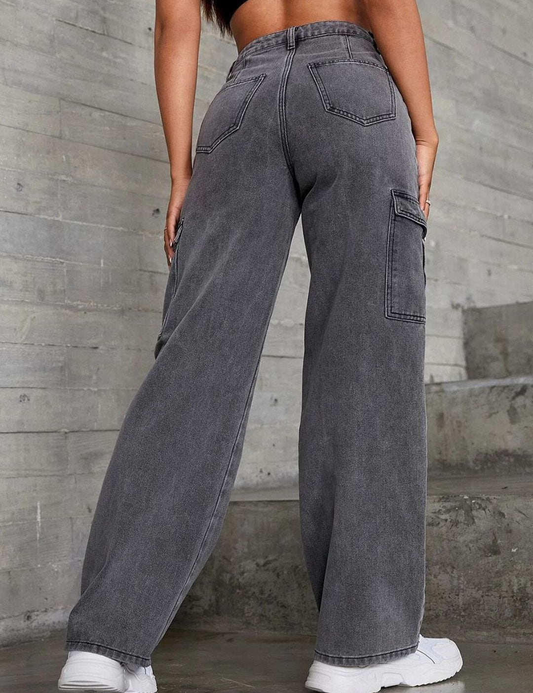 Kotty Women Grey Jean Straight Fit High Rise Light Fade Clean Look Stretchable Jeans