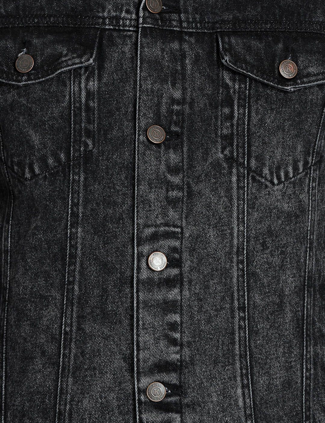 Kotty Men Black Solid Denim Jacket