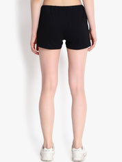 Kotty Women Black Self Design Regular Fit Regular Shorts