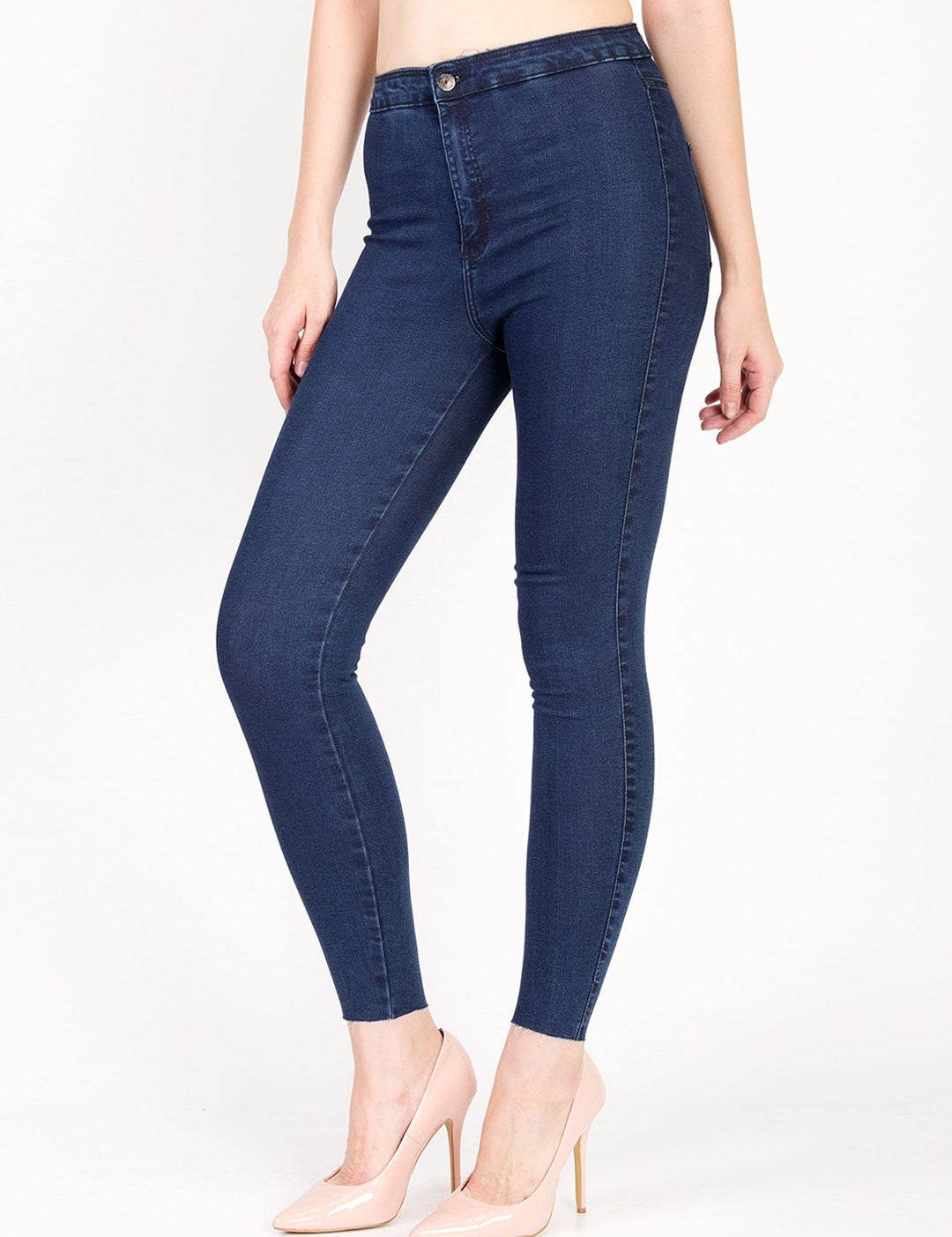 Kotty Women Navy Blue Skinny Fit High-Rise Clean Look Jeans