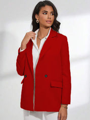 KOTTY BIZwear Double-Breasted Casual Cheery Red Blazer