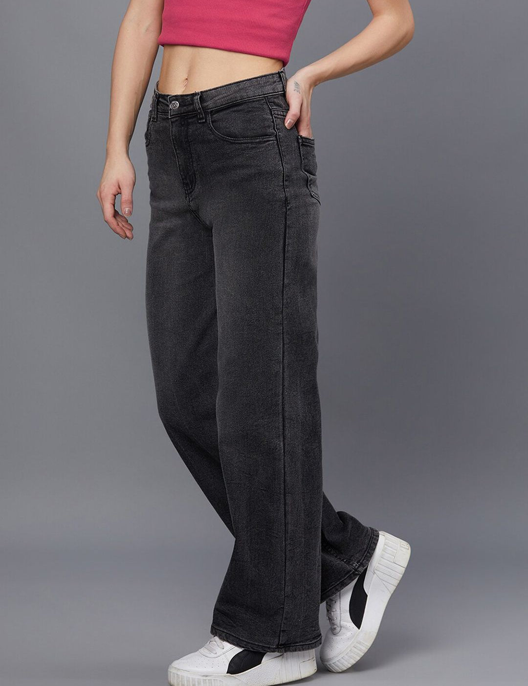 Kotty Women Black Jean Light Fade Stretchable Jeans