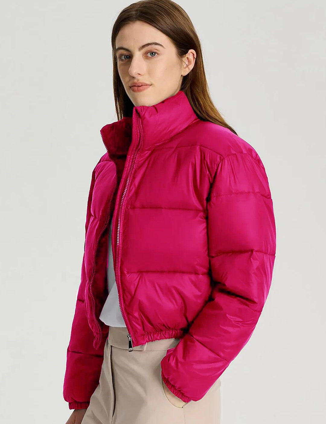Kotty Mock Collar Crop Puffer Jacket