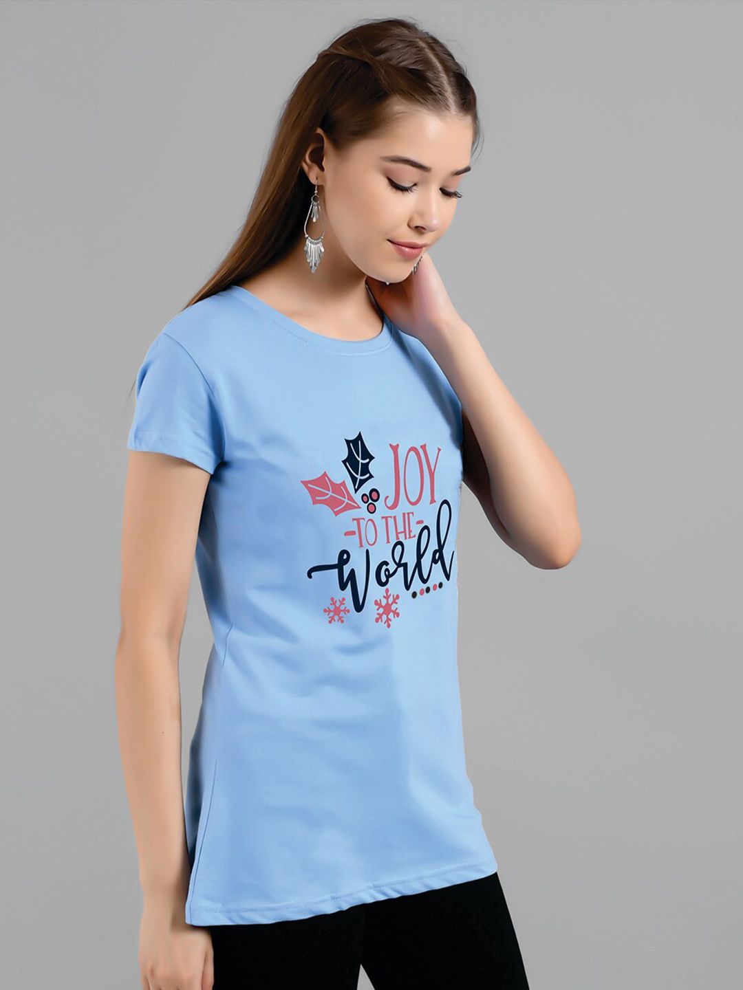 Kotty Typography Printed Round Neck T-shirt