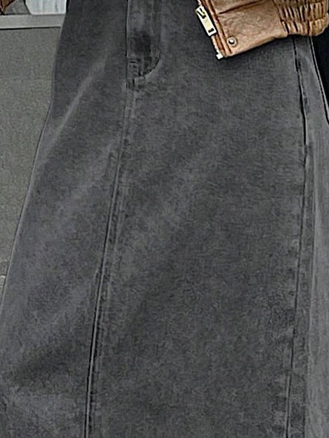 Kotty Denim Straight Midi Skirt