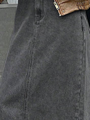 Kotty Denim Straight Midi Skirt