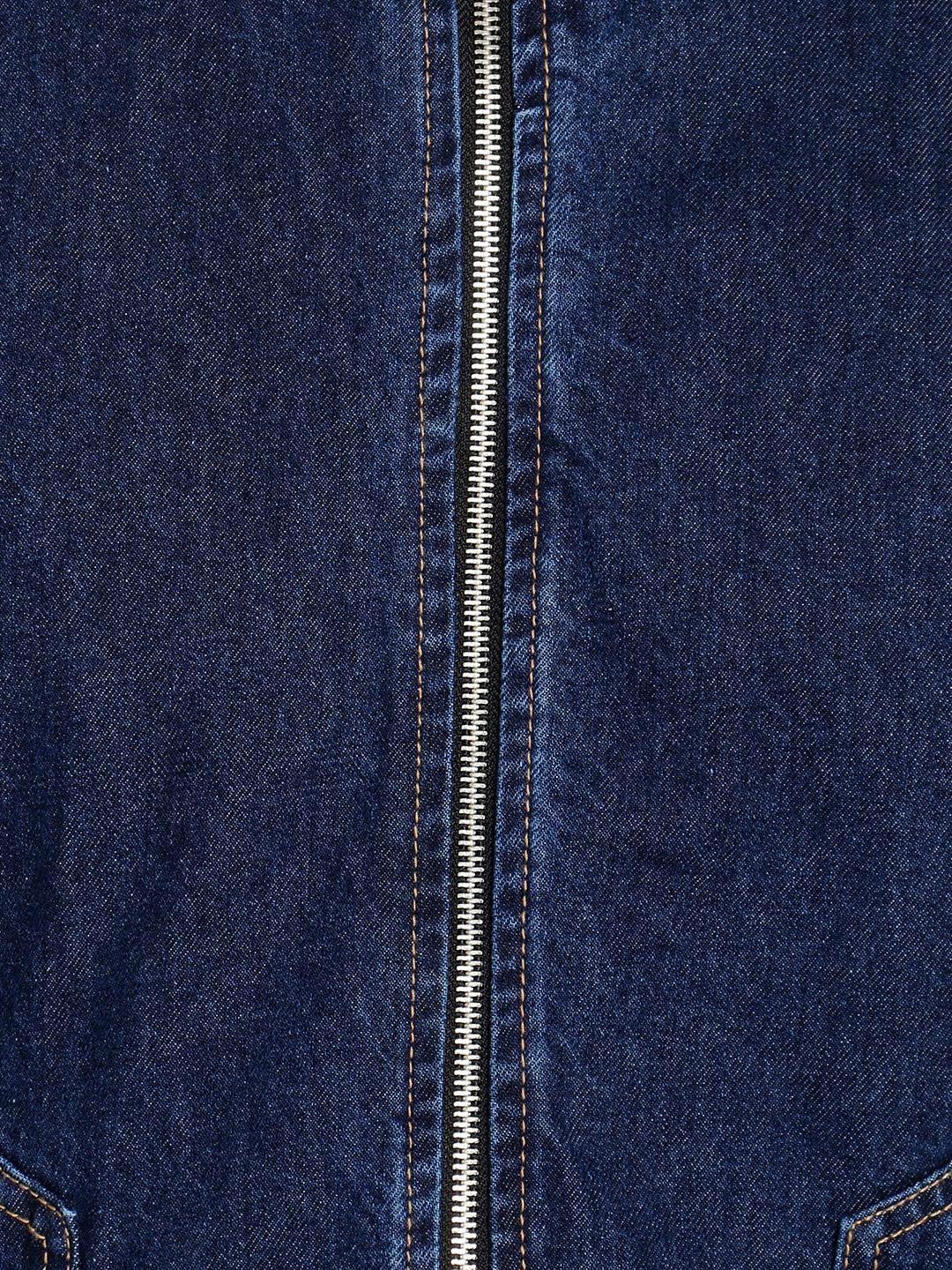 Kotty Men Blue Solid Denim Jacket