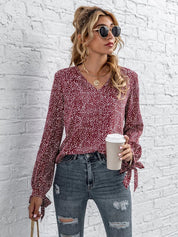 Kotty Women Maroon & White Print Crepe Top