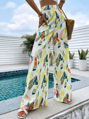 Kotty Women Multicoloured Printed Relaxed Straight Fit High-Rise Easy Wash Trousers