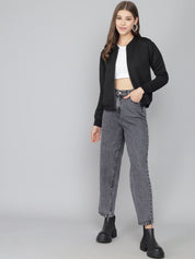 Kotty Women Black Lightweight Bomber Jacket
