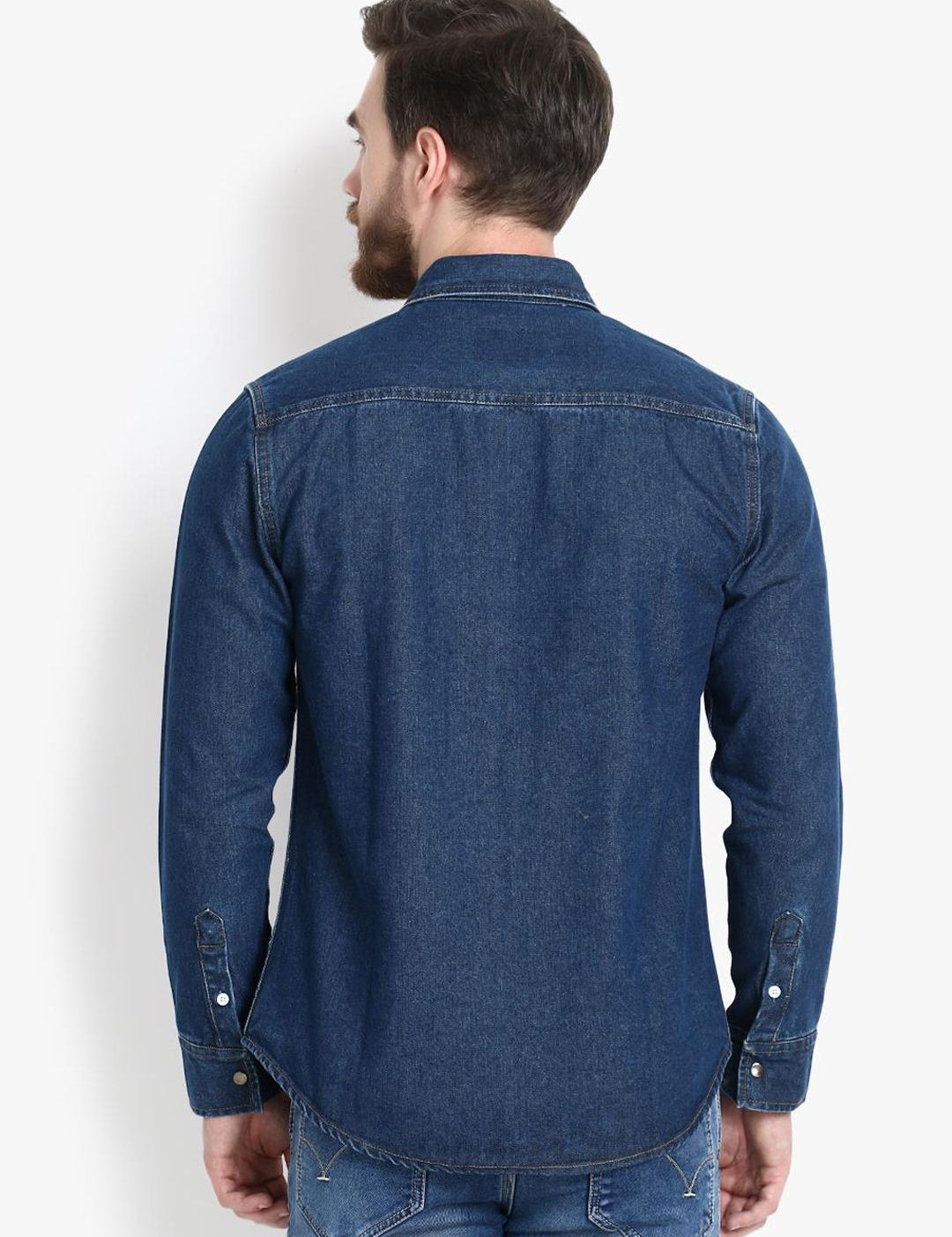 Kotty Men Blue Regular Fit Solid Casual Shirt