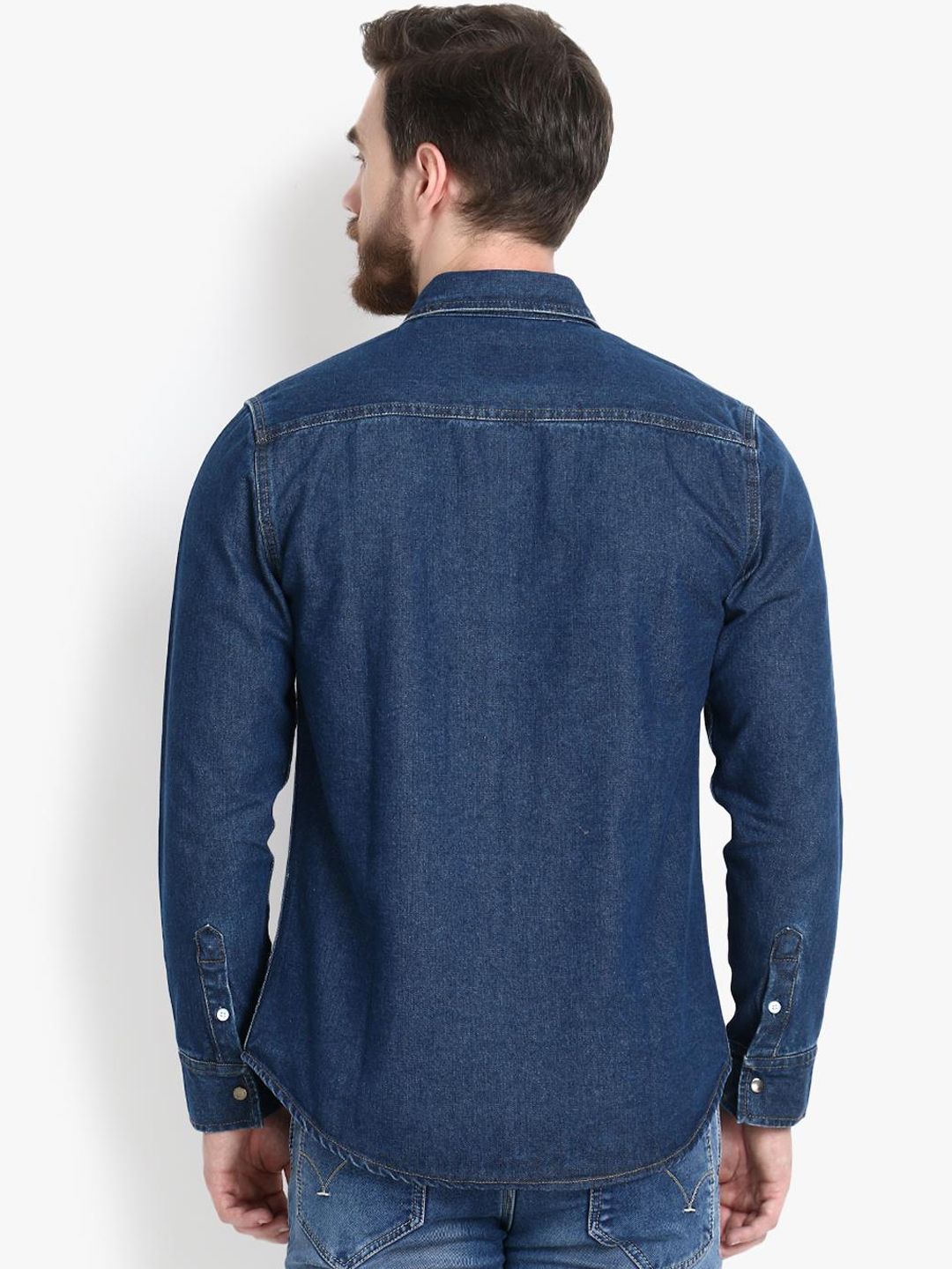 Kotty Men Blue Regular Fit Solid Casual Shirt