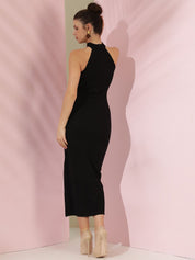 Kotty Women Solid Halter Neck Bodycon Dress