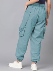 Kotty Women Relaxed High-Rise Easy Wash Cargos Trousers