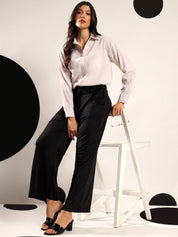 Kotty Women Relaxed High-Rise Wide-Leg Easy Wash Formal Trousers