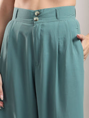 Kotty Women High-Rise Relaxed Fit Pleated Trousers