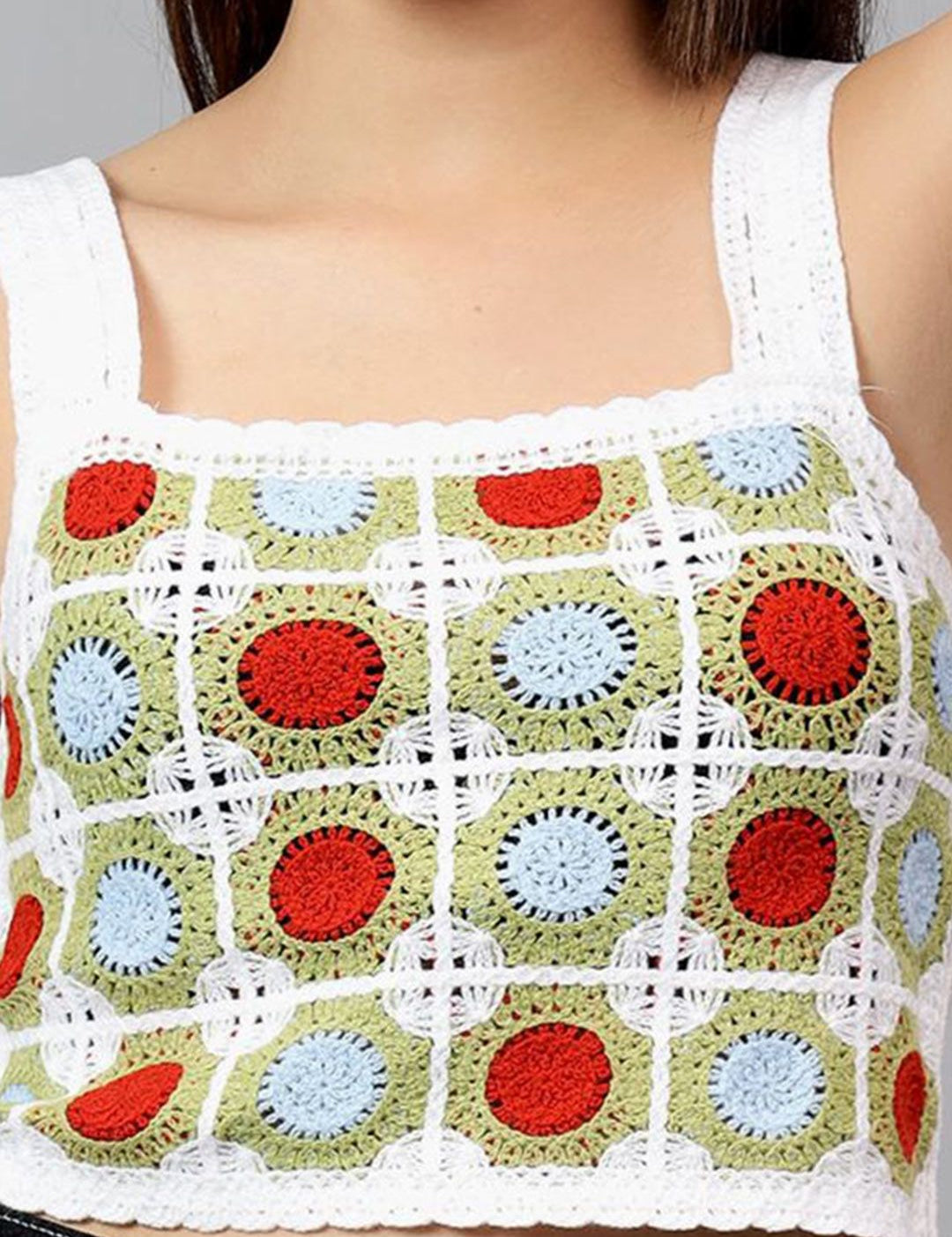 Kotty Women Self Design Square Neck Cotton Top