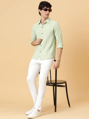 Kotty Men Relaxed Spread Collar Solid Casual Shirt