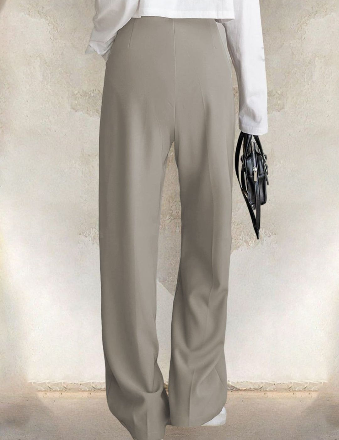 Kotty Women Relaxed Straight Leg Straight Fit High-Rise Easy Wash Trousers