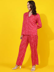 Kotty Abstract Printed Shirt With Trouser 