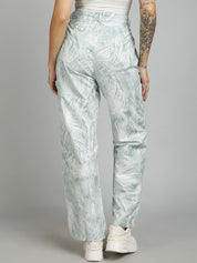 Kotty Women Abstract Printed Straight Fit High-Rise Trousers