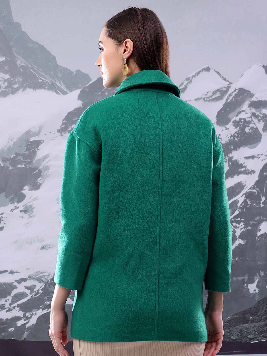 Kotty Women Spread Collar Single-Breasted Overcoat