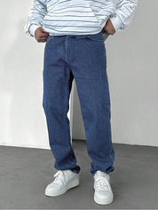 Kotty Men Straight Fit Low-Rise Light Fade Stretchable Jeans