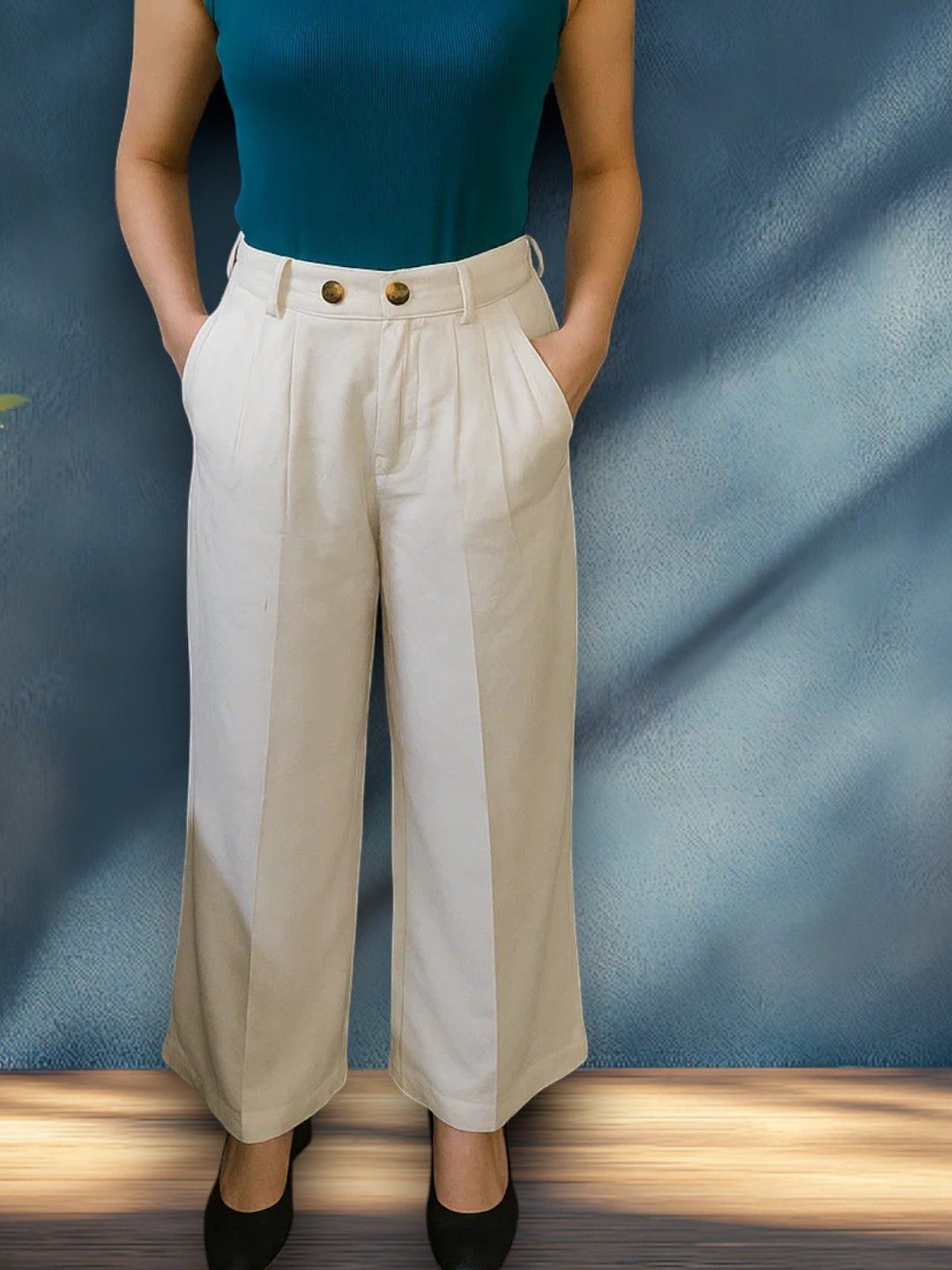 Kotty Women High-Rise Easy Wash Pleated Trousers