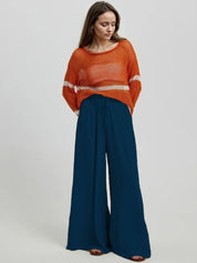 Kotty Women Relaxed Loose Fit High-Rise Wide Leg Trousers