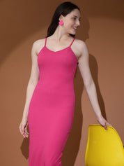 Kotty Women Solid Shoulder Straps Party Bodycon Dress